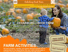 Tablet Screenshot of cedarburgcreekfarm.com